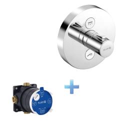 Mặt nạ điều khiển nhiệt độ 389120538 và chuyển hướng sen âm tường KLUDI PUSH